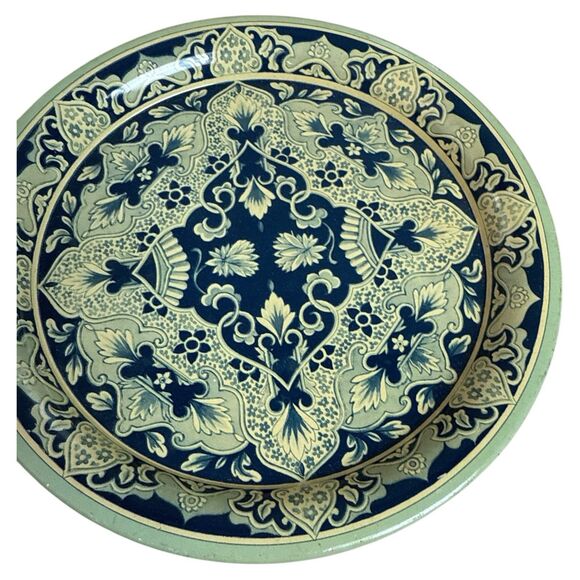 Vintage Delft Holland Metal Snack Plates Set/6 - 6” Blue Windmill - Picture 6 of 9